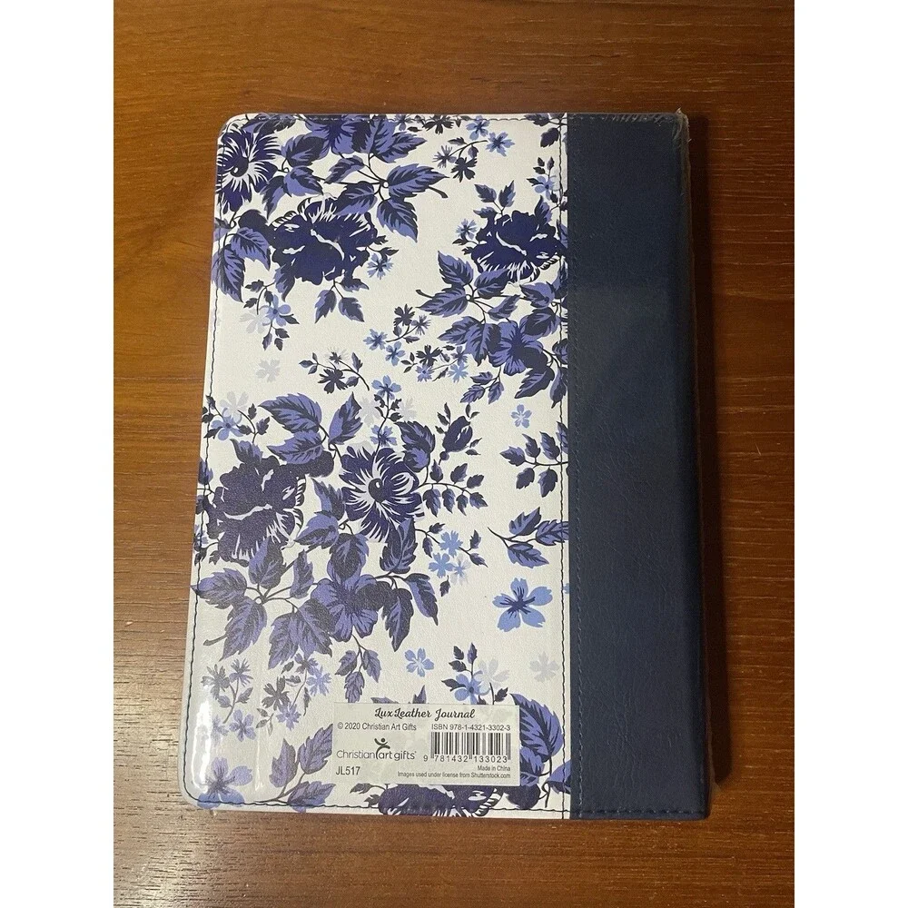 Christian Arts Gifts Journal Blue Floral Sealed New Psalm 46:10 Be Still …